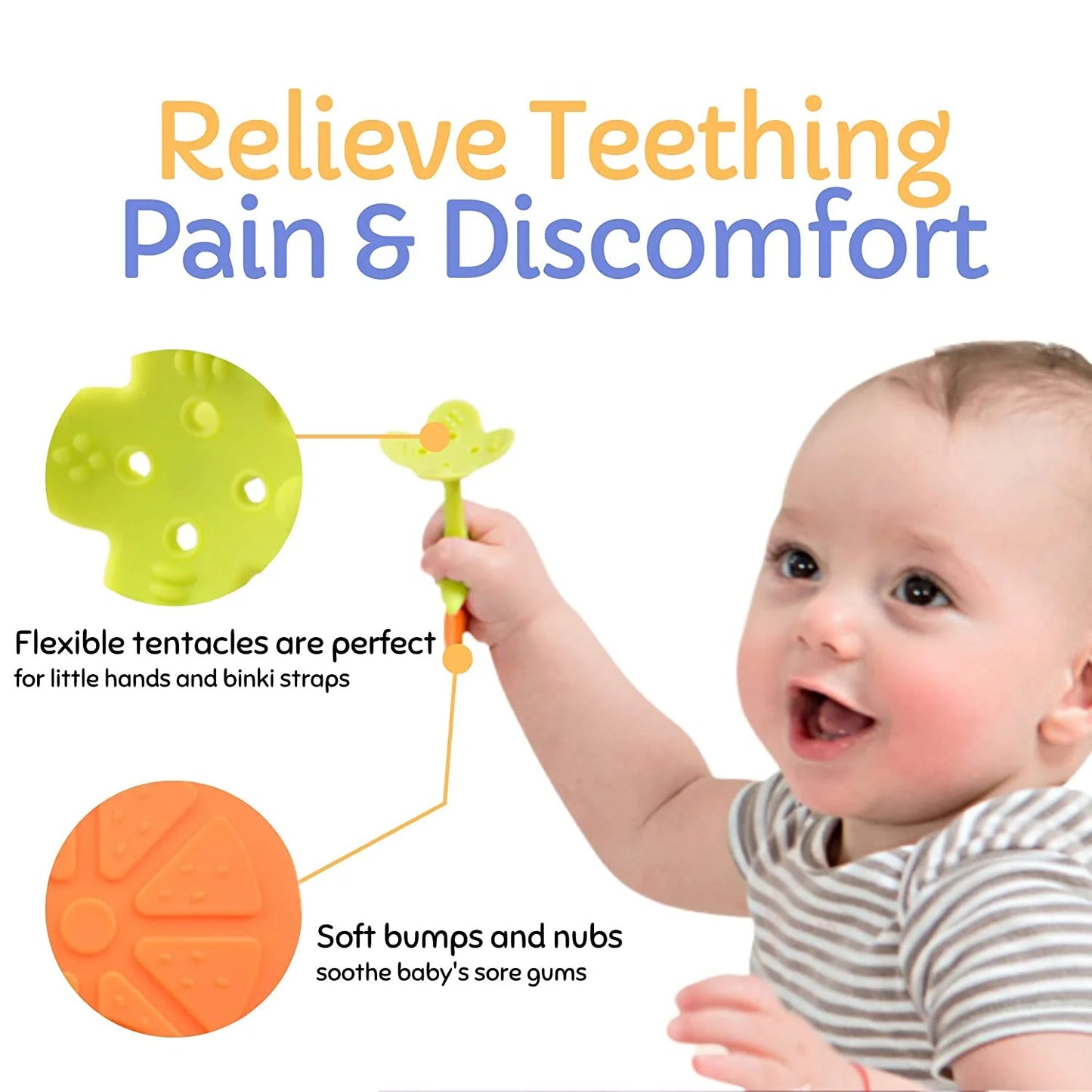 Homaful 5 Pack Baby Teething Toys Chew Toys BPA Free Toy Babies 6 12 Months Natural Organic Freezer Safe Fruit Teether Toddlers Specialized Relief Gi